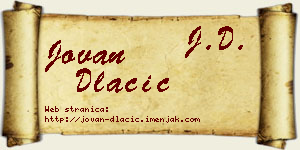 Jovan Dlačić vizit kartica